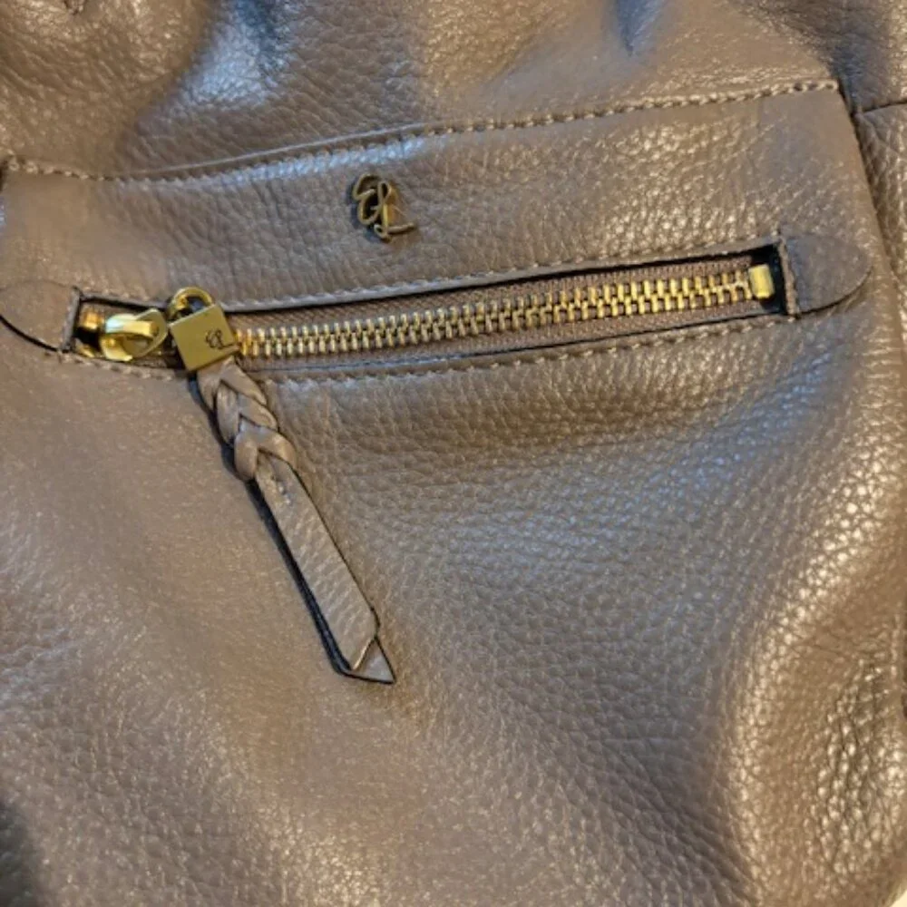 Elliott Lucca Italy Leather Grey Satchel Double Handle Detachable Shoulder Strap - Picture 2 of 7